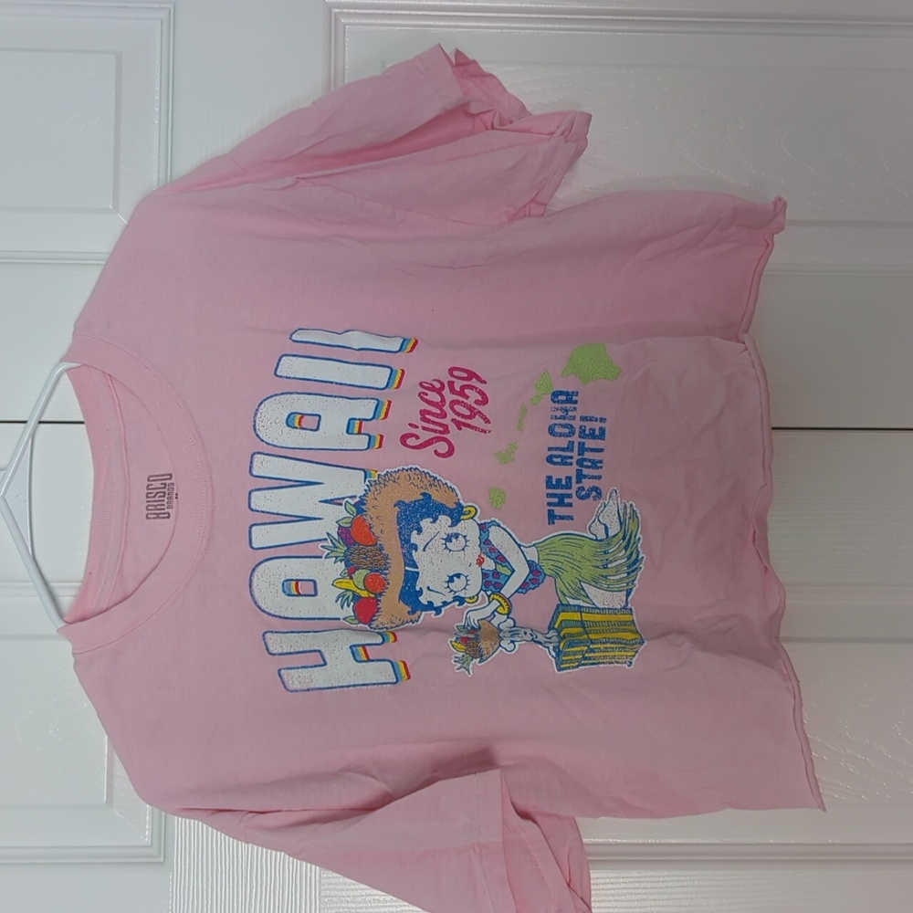 Brisco Brands Betty Boop Hawaii Vintage Crop Top - Medium